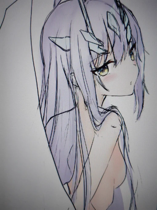 後ろ髪がムズいんじゃ(˘ω˘ )5時間くらいで終わらせるつもりだったけど10時間はかかりそうですなぁ…… 