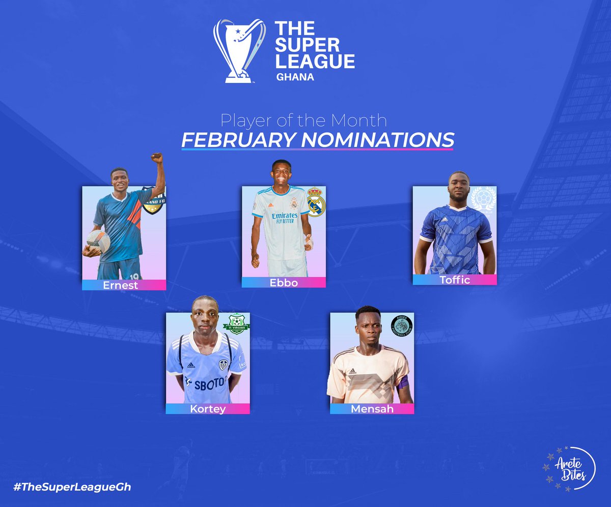 superleaguegh's tweet photo. The inaugural #Thesuperleaguegh Player of the Month is here.

These standout players have been exceptional throughout the month and you'll be a part of crowing the moment.

Vote for your February Player of the Month: https://t.co/WRHSwRIHfn https://t.co/Khvp4rR09R