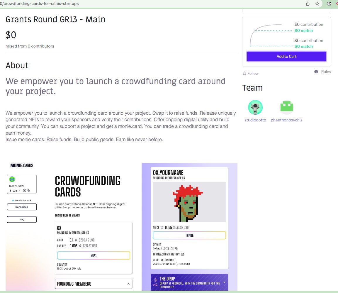 For our "no-crypto, bank only" frens
donate💙🙏 here👇 its easy

Day 2 of #ethereum  <a href="/gitcoin/">Gitcoin</a> grants round 13!
gitcoin.co/grants/4290/cr…

If u need help DM