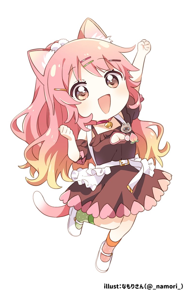「なもりさん(@_namori_)に描いてもらったバーチャルももしきがかわいすぎる」|ももしき🍑🧁のイラスト