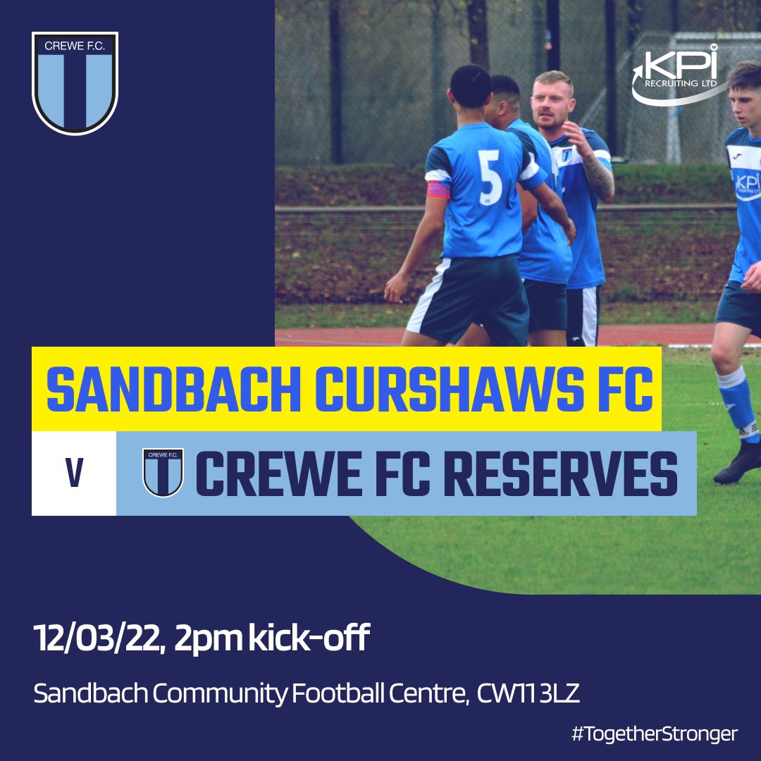 CreweFC's tweet photo. 𝙏𝙃𝙄𝙎 𝙒𝙀𝙀𝙆𝙀𝙉𝘿… 

⚽️@Scott_Edwards07 &amp; @VickersAdam’s 1sts Team host @WWJFC in the @CheshireFL at the Cumberland.

⚽️@DannyMassey83 &amp; @dadlad69’s  @CreweFCReserves will travel to Sandbach Curshaws FC in the S/F of the @CreweDistLeague Cup. 

🕑 Both games are a 2pm KO https://t.co/BJr232hkM4