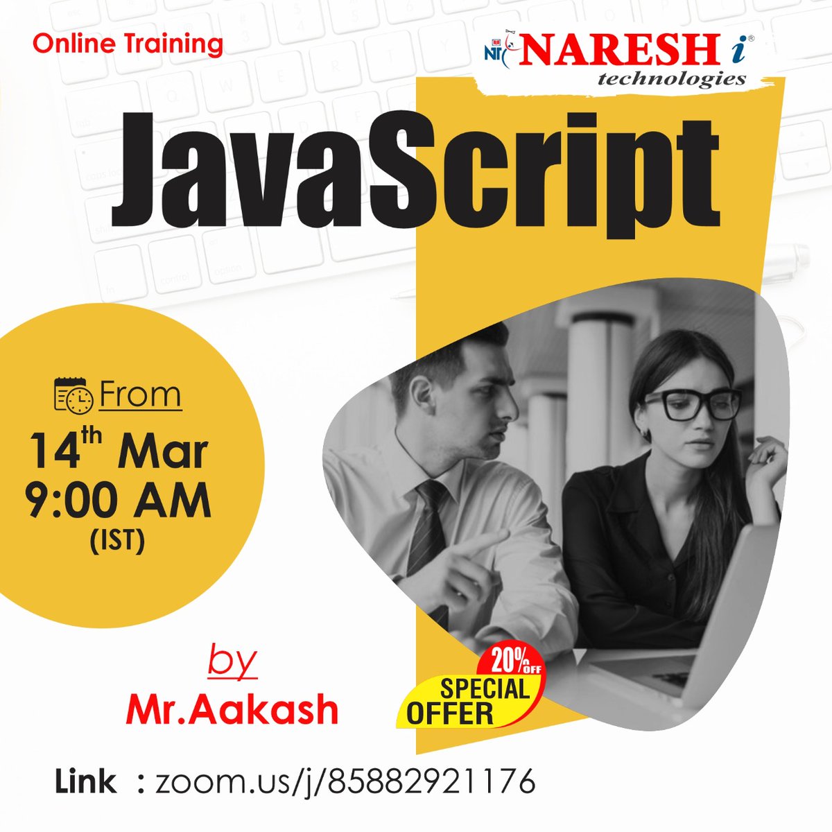 tejaa916's tweet image. Enroll Now: bit.ly/3MniPtj
Attend Free Online Demo On Java Script By Mr. Aakash
Demo on: 14th March @ 09:00 AM (IST)
Visit: nareshit.com/new-batches-hy…
#javascript #JavaScriptonlinetraining #JavaScripttraining #JavaScriptcourse #onlinetraining #onlinecourse #training