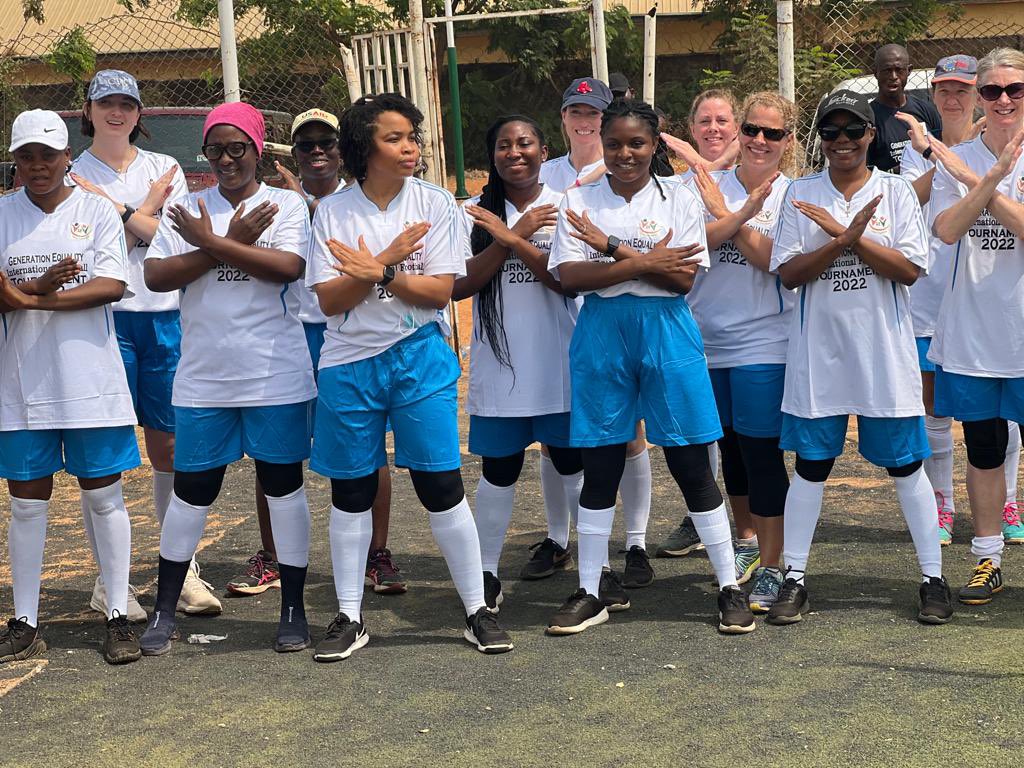 UKinNigeria's tweet photo. Proud to have been part of ‘Team Equality’ alongside @USinNigeria. 

Great to win 2nd place in the annual “Generation Equality Football Tournament" hosted by @FameFoundationF to promote women’s empowerment &amp; inclusion in all aspects of life.

 #IWD2022 #10Teams1Goal 🏆🇺🇸🇬🇧🇳🇬 https://t.co/umSIIboOSx