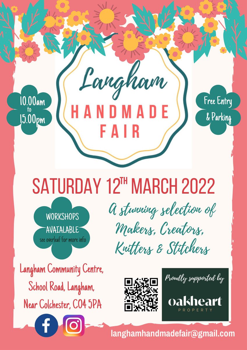 fair_handmade's tweet photo. We are back on Saturday in Langham #colchester with our popular handmade event. 

Just under 30 stallholders who are all talented local crafters, curators, makers and artist. 

FREE ENTRY and plenty of free parking.

#whatsonincolchester @news_not_views @whatsonessex https://t.co/UfSSTrhYve