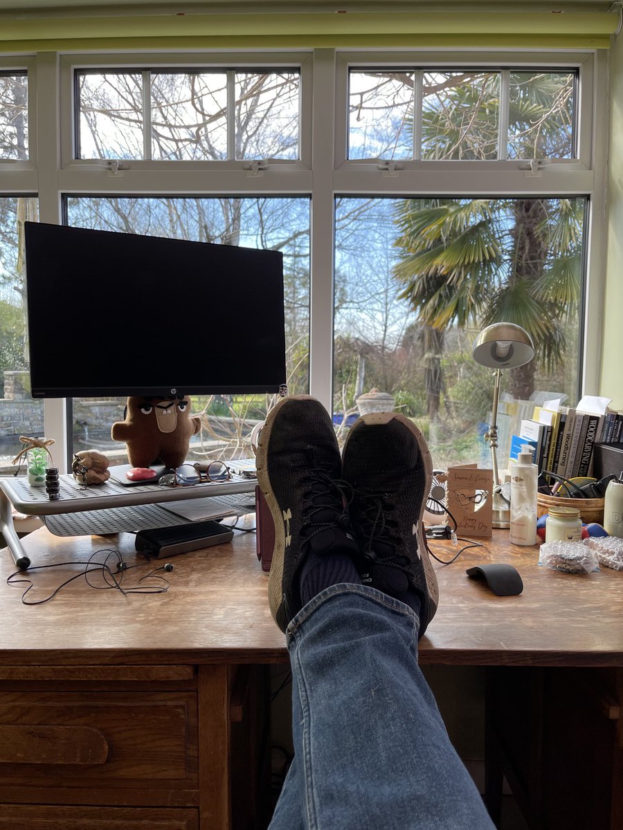 SimonTurnery's tweet photo. My new desk position. Nice view of the garden. .
.
#lovelygarden #deskmod #relax https://t.co/HTFbi2zMAC