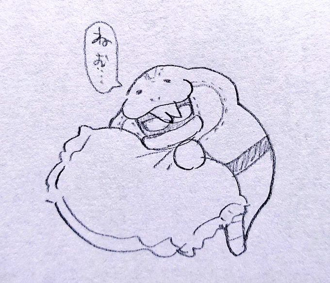 紙にらくがき…おねむ。 