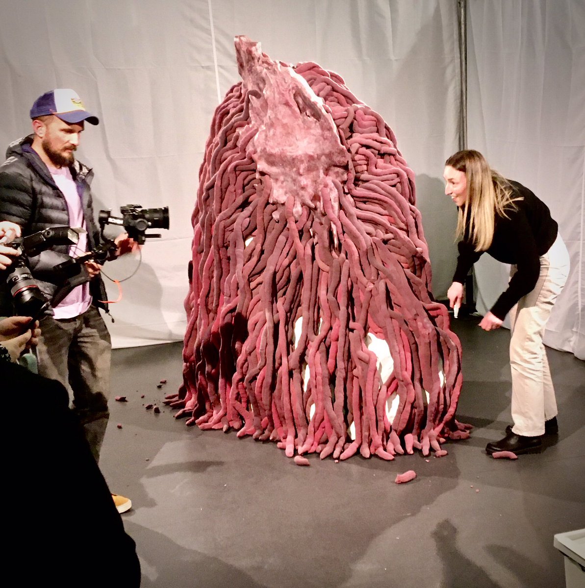 I am delighted to see my sculpture PHYSIS exhibited at <a href="/sim_manchester/">Science and Industry Museum</a> 
This participatory sculpture, commissioned by @pfizeruk references a parasitic lung cancer tumour. The audience  removes pieces of the root-like tentacles, making the cancer go into remission.
#cancer #hope