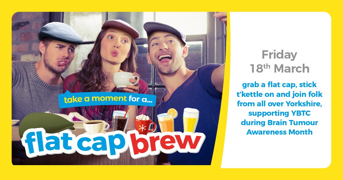 YorkshireBTC's tweet photo. We're holding our #TeamYBTC #FlatCapBrew on Fri 18 Mar - who's with us? ☕

Get together with friends, family &amp; colleagues for a brew any day throughout #braintumourawarenessmonth

Best selfie wins a @ARsuits bespoke cap!

https://t.co/WT79mHV8M5 https://t.co/egMq4k4SGu