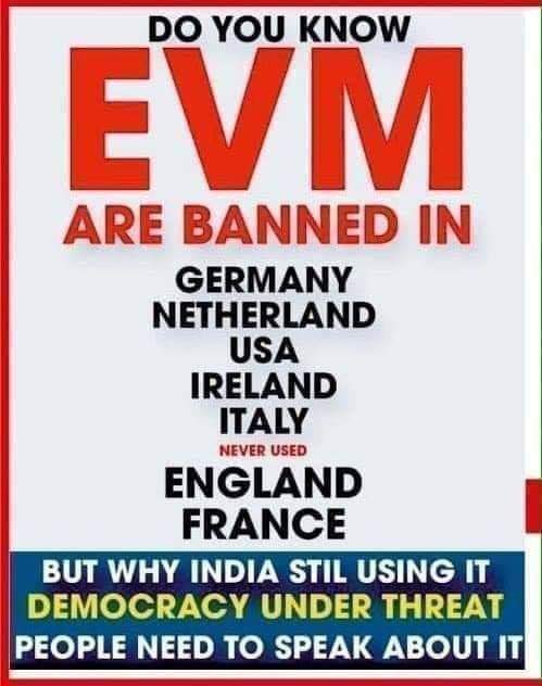 Samaj281's tweet photo. Elections can be win only EVM rigging
Congress brought but never rigged because believe in democracy power but BJP always believed in EVM power
Even AAP minister proved this Delhi assembly
#EVM_चोर_BJP #EVM_चोर_भाजपा #EVM_हटाओ_लोकतंत्र_बचाओ  #evmपेटी_बचाओ_बीजेपी_भगाओ https://t.co/AErm9ZO8Fa