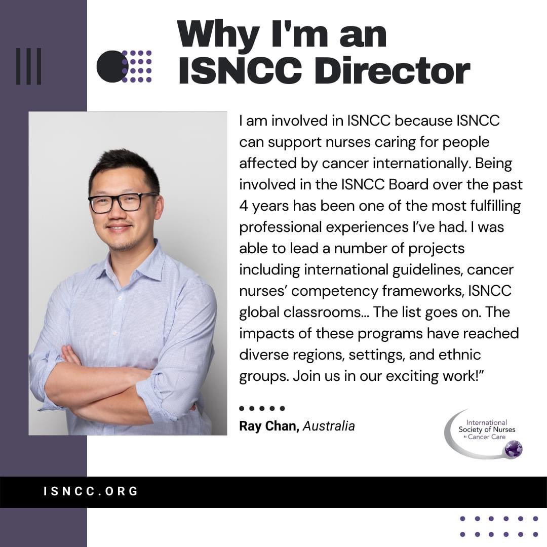 rayychan's tweet photo. After my 4 year term as @ISNCC Director, I am going to step down from my role. Please consider nominating! Come join the ISNCC Board!!
@#CancerNursing #oncnurses https://t.co/9w2GTVlt3J