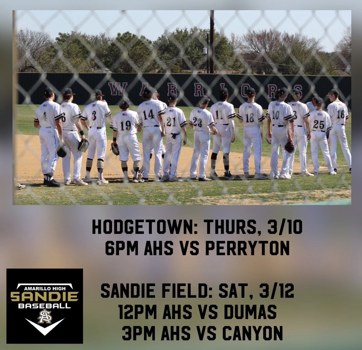 Sandies kick off the Randy Keller Tourney against Perryton at 6PM tonight in Hodgetown! Come out and support your Sandies!! 🏟 🌪⚾️