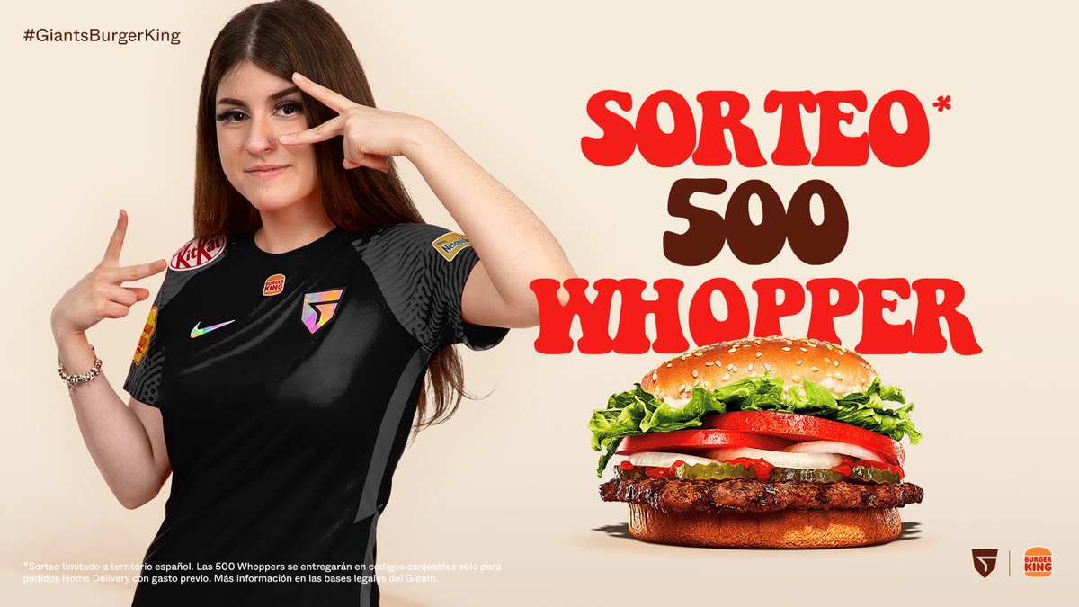 abbyiimu's tweet photo. para celebrar la entrada de @burgerking_es os traigo sorteazo de 500 Whoppers junto con @GiantsGaming 😳

PARA PARTICIPAR MUY FÁCIL: 
🔄RT a este Twit
🗨️Comenta con el #GiantsBurgerKing

😎👍🏼 Más opciones en este enlace

▶️https://t.co/Gk5aXjtUPP

Ganadores este domingo! https://t.co/6OFYfZ6Pmf