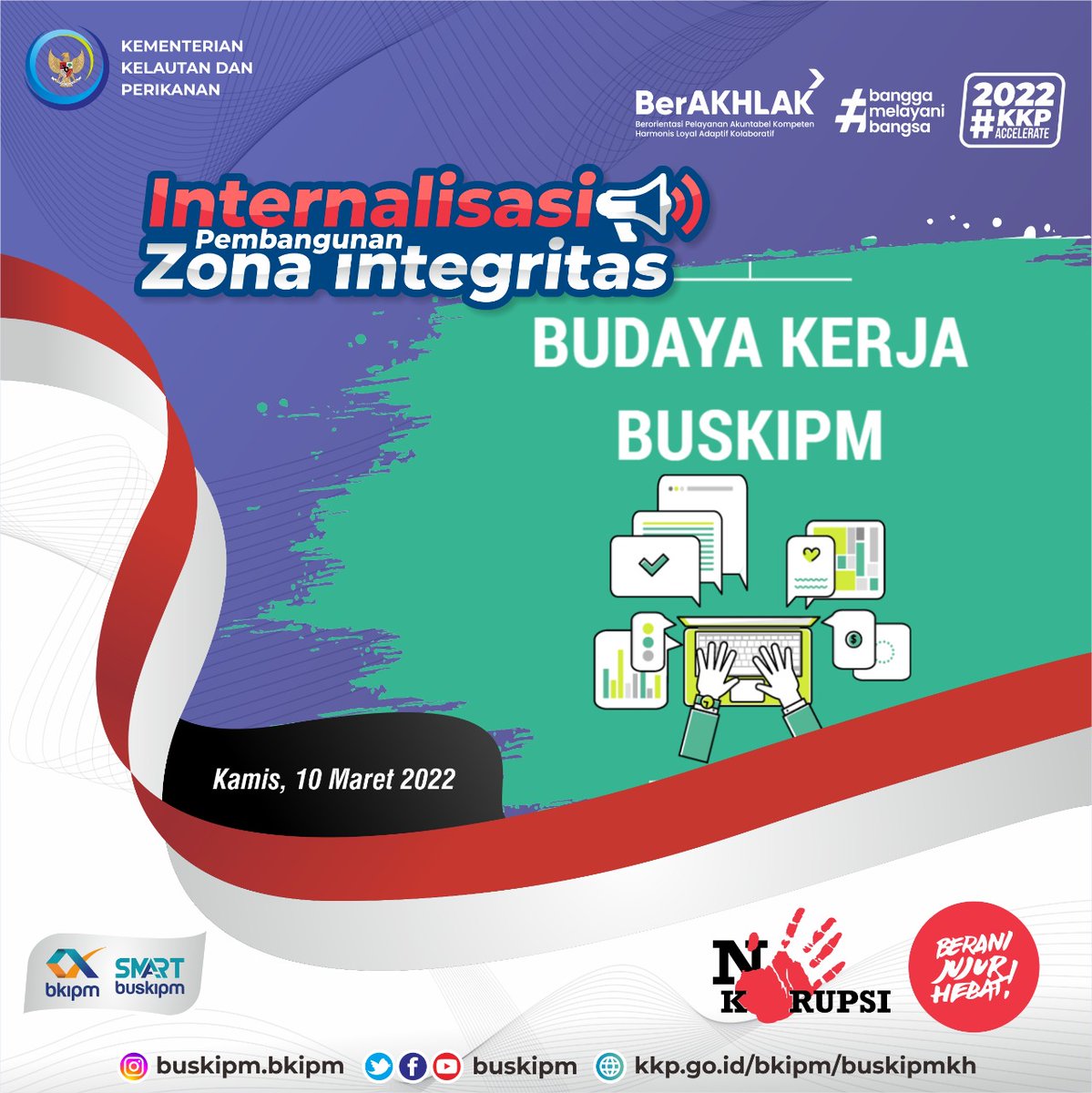 buspm_bppmhkp's tweet photo. #SahabatBahari, Morning Briefing Kamis 3 Maret 2022, BUSKIPM secara konsisten melakukan internalisasi  pembangunan ZI menuju WBK/WBBM. Kali ini materi internalisasi adalah Budaya Kerja BUSKIPM yang disampaikan oleh Iswadi Idris selaku Ketua Area Manajemen Perubahan. https://t.co/cIjOG6KVzA