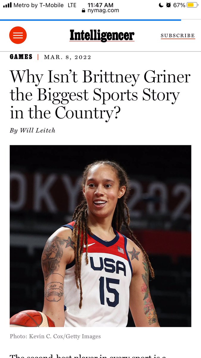 Brittany Griners athletic accomplishments read like a bucket list for top athletes she’s broken records represented the country in the Olympics and if she were a man she’d be paid nearly ten times more In which case she probably wouldn’t need to be in Russia playing off season
