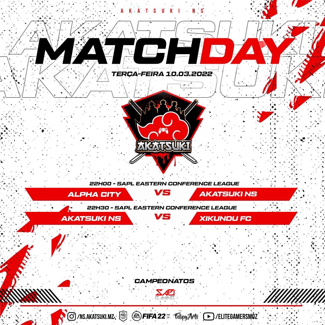 NsAkatsuki's tweet photo. Tonight’s games @SAProClub eastern conference league. @XikunduFc let’s have a good game 💪🏼
#akatsukins #esportsmoz #proclubsmoz https://t.co/SMmdambEXM