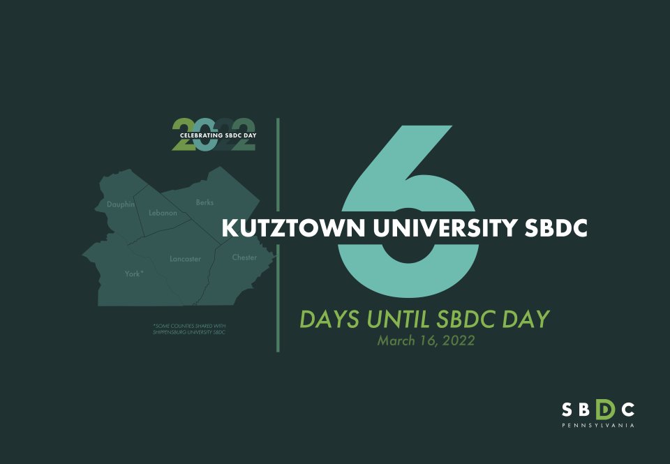 KutztownSBDC's tweet photo. π₯³π Celebrating 16 centers for 16 days for #SBDCDay!
Today, we recognize all clients we serve in the Berks, Chester, Lancaster, York, Dauphin, and Lebanon counties.
π Find your local SBDC here: https://t.co/aJwjwqbFJY
@SBA_EasternPA @ASBDC #KUSBDC #SBDCD #SBDCDay #6days https://t.co/PrS91tzSAv