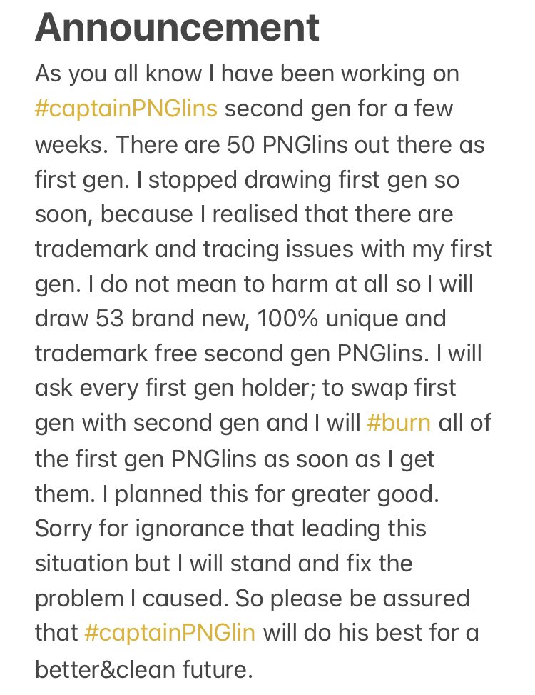 Good afternoon #algofam
Please check important announcement for PNGlin 1st and 2nd gen.
One for all, all for one
#WAGMI