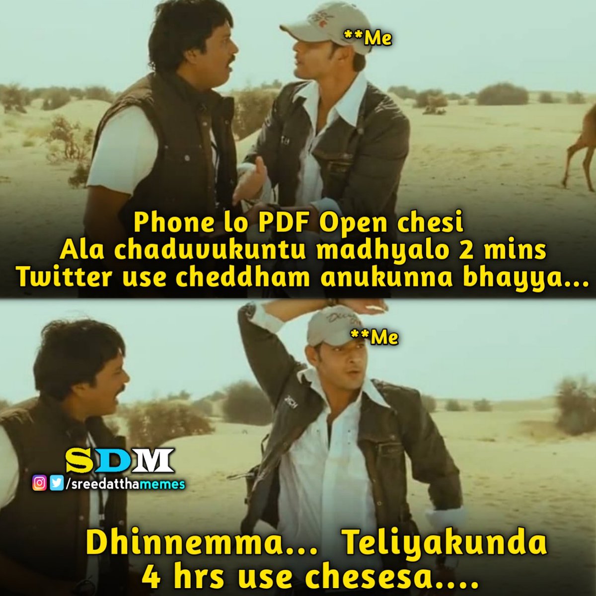 sreedatthamemes's tweet photo. Dhinnemma Twitter 😬
Exam Time 🤒 https://t.co/fTn8TbfToK