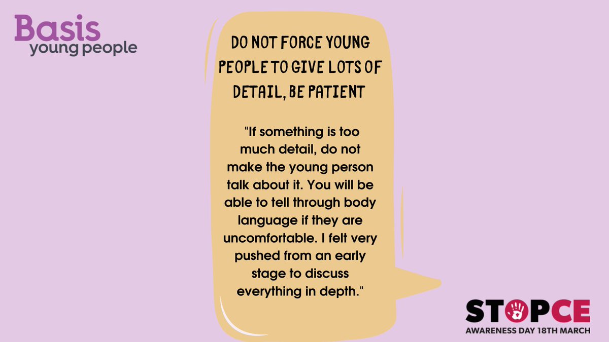basis_yp's tweet photo. Do not force young people to give lots of detail, be patient...
#CEAHasntGoneAway #CEADay2022 #CSEAwarenessDay
6/6 https://t.co/6PaT9wT8Ia