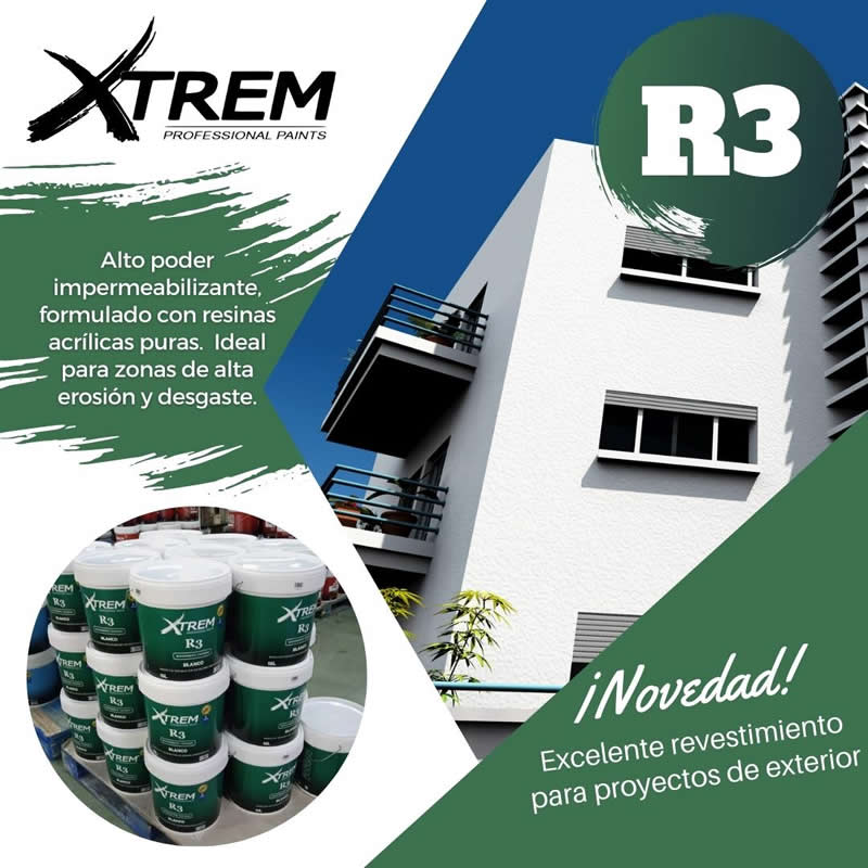 CashProfesional's tweet photo. 📣 Nuevas incorporaciones a nuestra colección de pinturas Xtrem ¡YA! disponibles en nuestras tiendas Profesional Cash.

👉 R3 es un revestimiento liso blanco, formulado con resina acrílica pura.

💻 https://t.co/xTFxdvN6gl https://t.co/AB1ztnERjV
