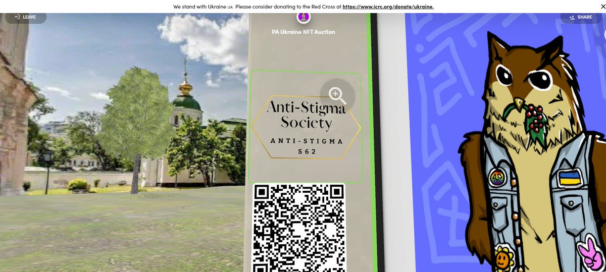 antistigmaNFT's tweet photo. PA UKRAINE NFT AUCTION IS NOW LIVE AT @spatialxr !

Anti-Stigma Society together with other projects in @PolygonAlliance  has given a piece for the auction in which all proceeds will be donated to the people of #Ukraine. 🇺🇦

https://t.co/XP6oiImUyO https://t.co/Sj8kyNuO7j