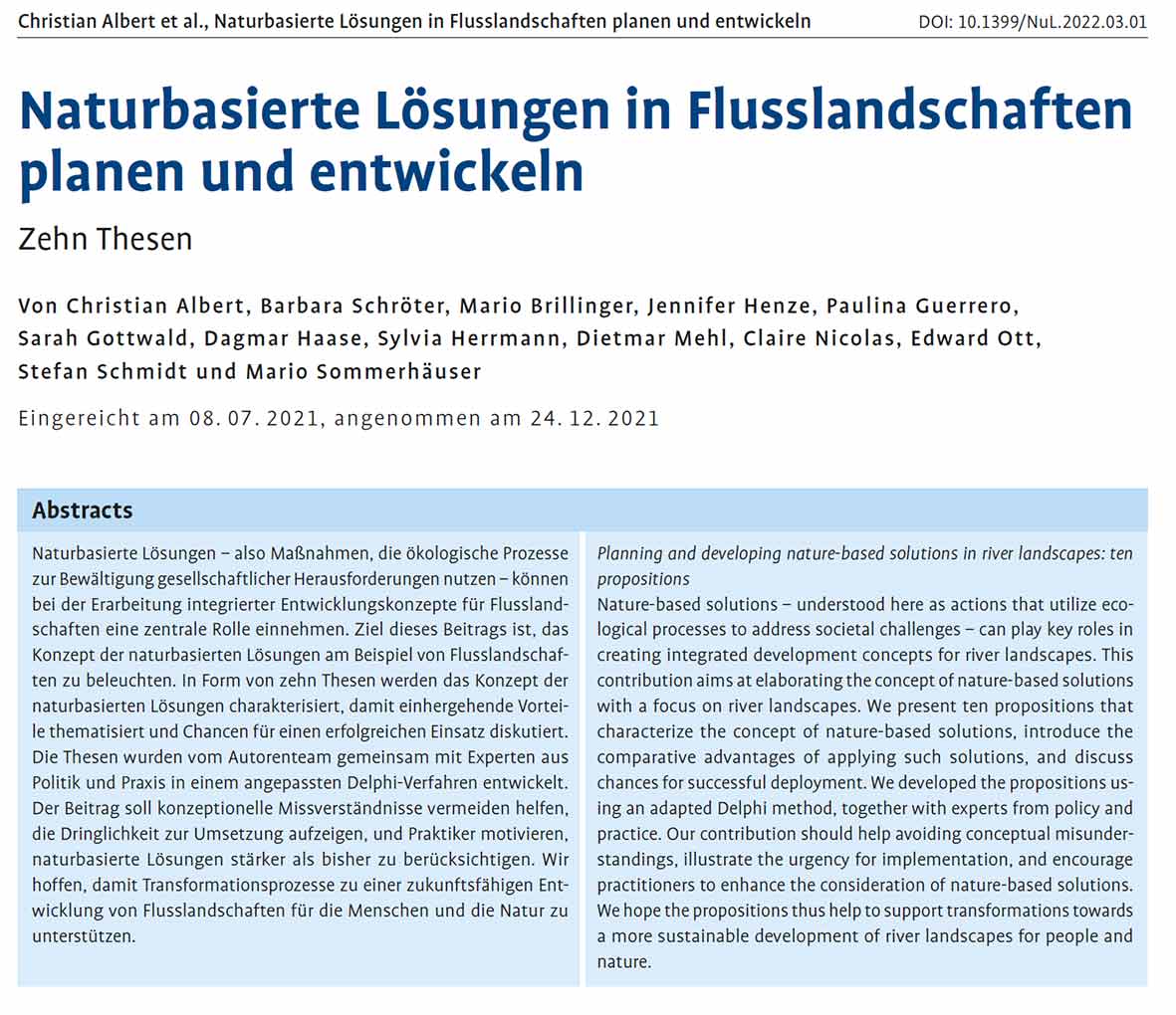DrChrAlbert's tweet photo. 📣Was sind #naturbasierteLösungen in Flusslandschaften? Welche Vorteile können sie erbringen? Wie kann die Planung und Umsetzung gelingen?
🔟Thesen aus Forschung von @PlanSmart_Info sowie Empfehlungen für BürgerInnen, Planung und Politik in @MagazinNul 
👉https://t.co/nUVwowvDFy https://t.co/D1EtZnAOZV