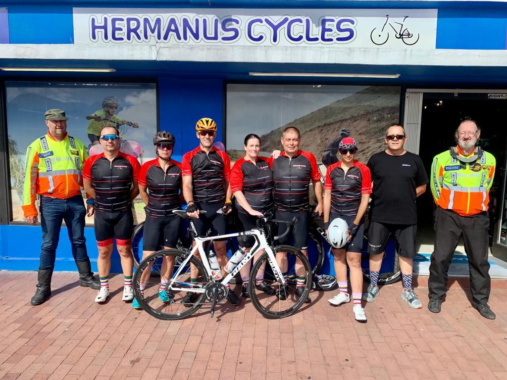 TBMarshals's tweet photo. The HALO ‘Helping a Little One’ Team are now in Hermanus, cycling all week, raising funds & creating awareness of the CANSA Tough Living with Cancer (TLC) programme.
See more details about the tour, and how you can support, here: https://t.co/lko5mjj6kJ
#CANSATLC
#CANSAActive https://t.co/x4JlqKN4F6