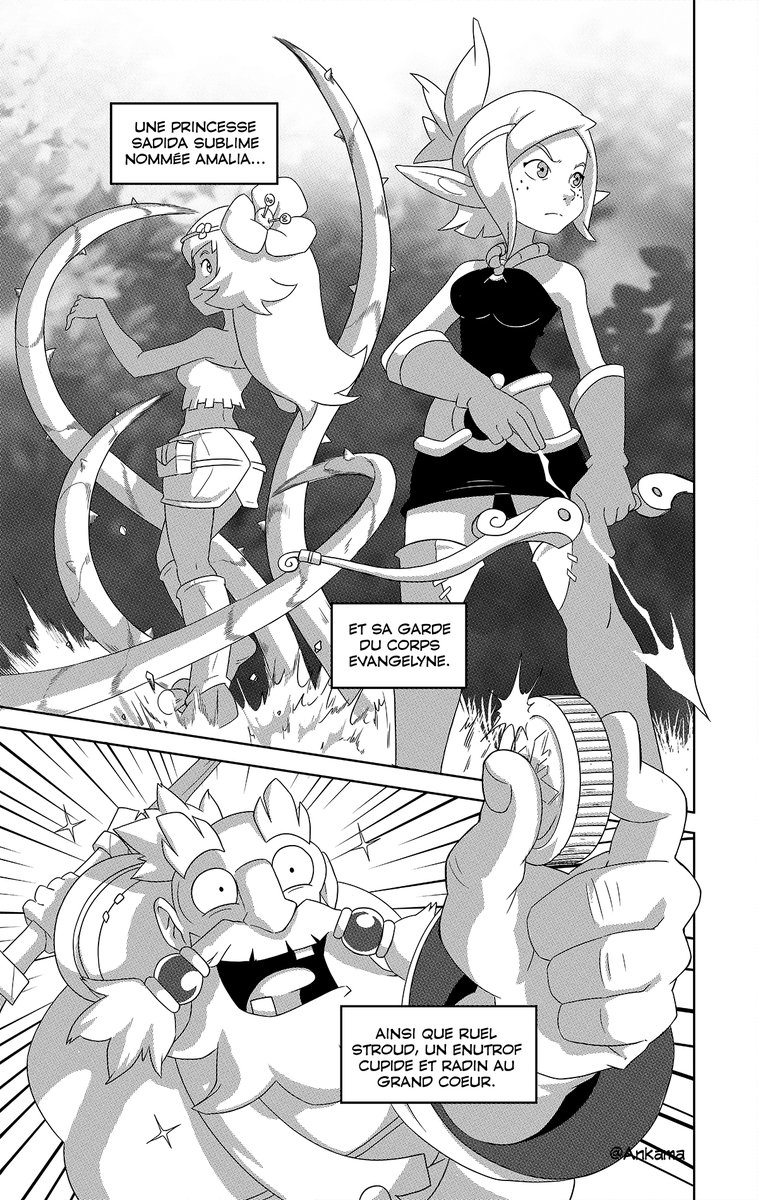 Cathianedraws's tweet photo. Back in 2019, il fut décidé d'adapter en manga la saison 4 de Wakfu car à l'époque son futur en animation était incertain. On m'a confié cette mission, sous la supervision du chef anim de la série. Voici quelques pages du 1er chapitre, qui résumait les saisons précédentes. https://t.co/64xv5N6CRP