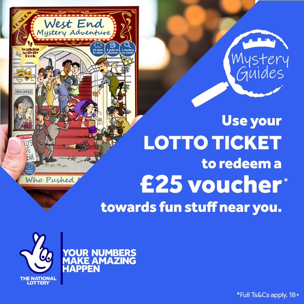 FREE London Mystery Guides adventure! Just 4 weeks left to claim through the National Lottery Days Out campaign! To claim, visit loom.ly/zojvKjg  and use your voucher code at loom.ly/Pcrl59g