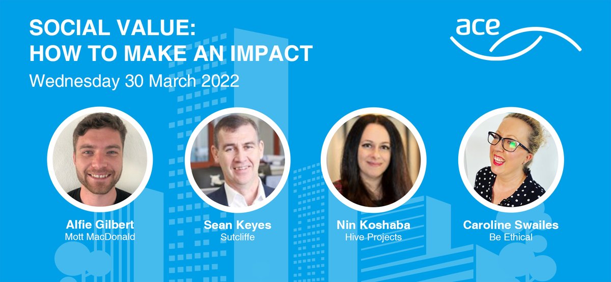 ACE_Updates's tweet photo. Upcoming webinar by ACE North West on engaging communities across the region in a bid to maximise social value. 

Join Sean Keyes @Sutcliffe_1985, Nin Khoshaba @HiveProjectsLtd, Caroline Swailes @be_ethicalUK &amp; Alfie Gilbert @MottMacDonald.

Book now👉 https://t.co/WmMVEMNYbY https://t.co/hRgTRSIJ0j