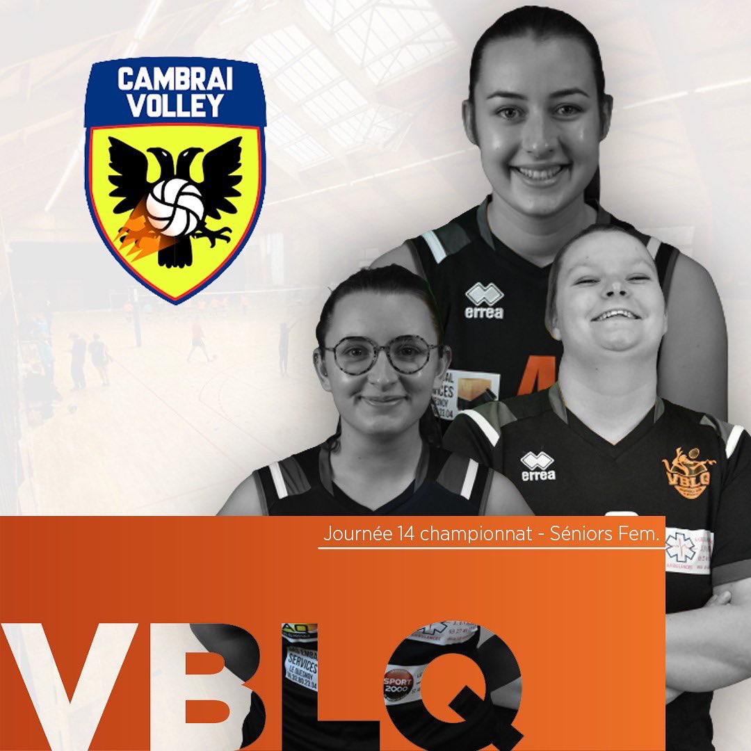 VB_LeQuesnoy's tweet photo. 🗣 Match time 🗣

12/03

👤Seniors B, Access. Régionale 
🆚Cambrai
⏰18h

👤Seniors F, Access. Régionale 
🆚Cambrai
⏰18h30

👤Seniors A, Régionale 
🆚Douai
⏰20h30

⚠️ Pass vaccinal⚠️

#VBLQ🟠⚫️ https://t.co/hjIWxumkdc