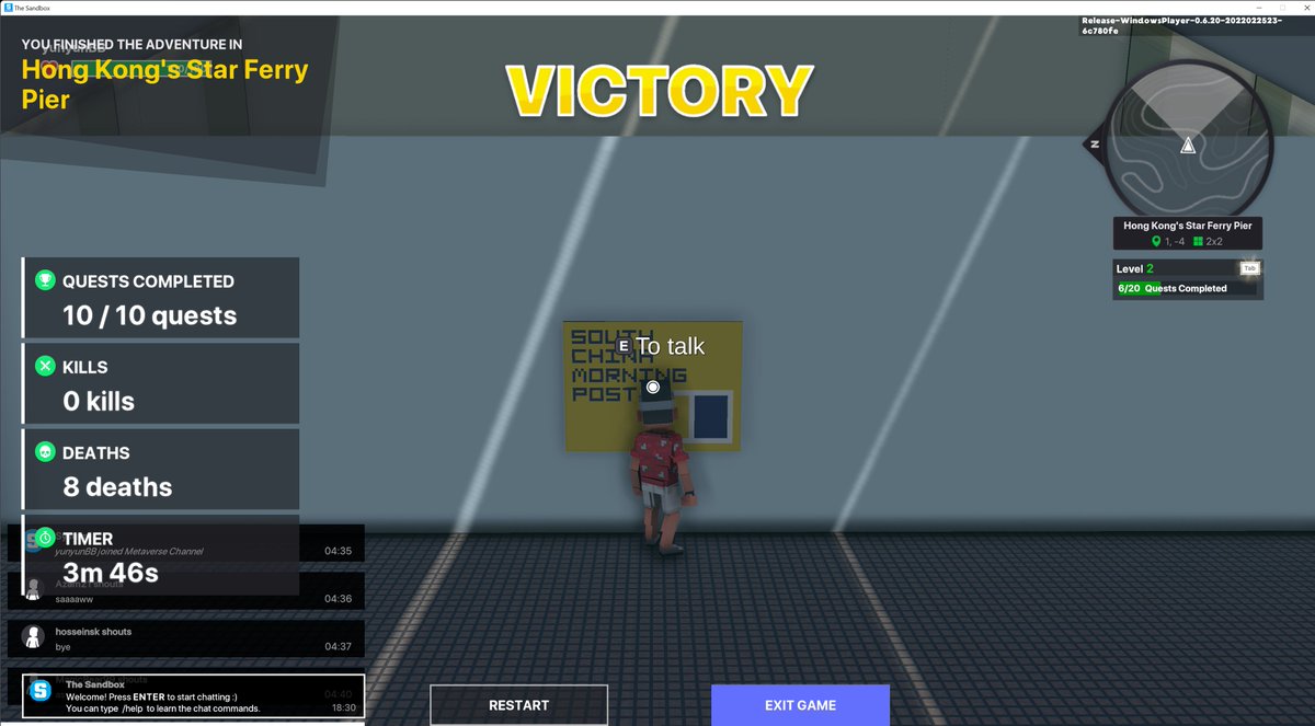 yunyunning's tweet photo. @LuluLand_World @TheSandboxGame @ARTIFACTsbySCMP @SCMPNews @Lauraz76088852 @karenxxxx7 @freenik2_vr 
Victory! https://t.co/PuLmqqNQtv