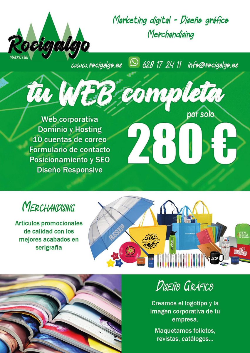 RocigalgoMKT's tweet image. ¿Necesitas una WEB? Ponte en contacto con nosotros. ¡Tu Web completa por solo 280 €!