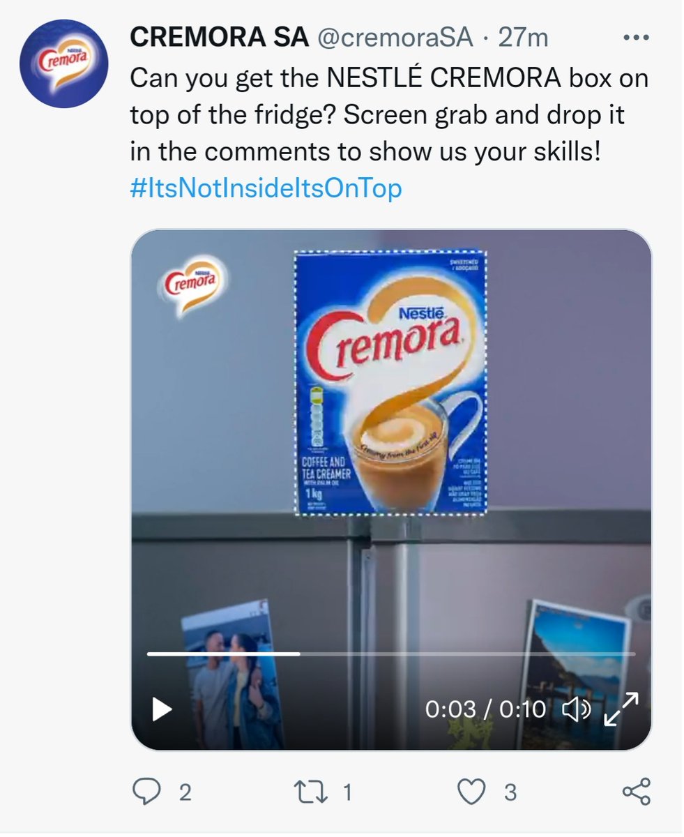 _mariannecar's tweet photo. @cremoraSA #ItsNotInsideItsOnTop https://t.co/GjSGwKJzLV