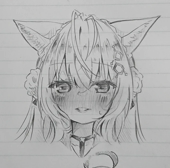 今回の描いた照れ顔の中でこのこよりちゃんが一番お気に入りですっ(自画自賛)✨ 