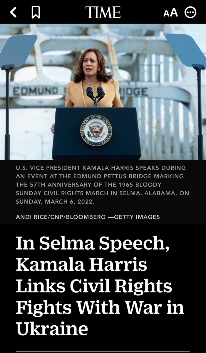 Thanks <a href="/TIME/">TIME</a> <a href="/TIMEPolitics/">TIME Politics</a> for running my photo as part of your most recent coverage of The 57th Anniversary  of The 1965 Bloody Sunday Civil Rights March in Selma, Al. On March 6, 2022. <a href="/KamalaHarris/">Kamala Harris</a>  #KamalaHarris #Selma