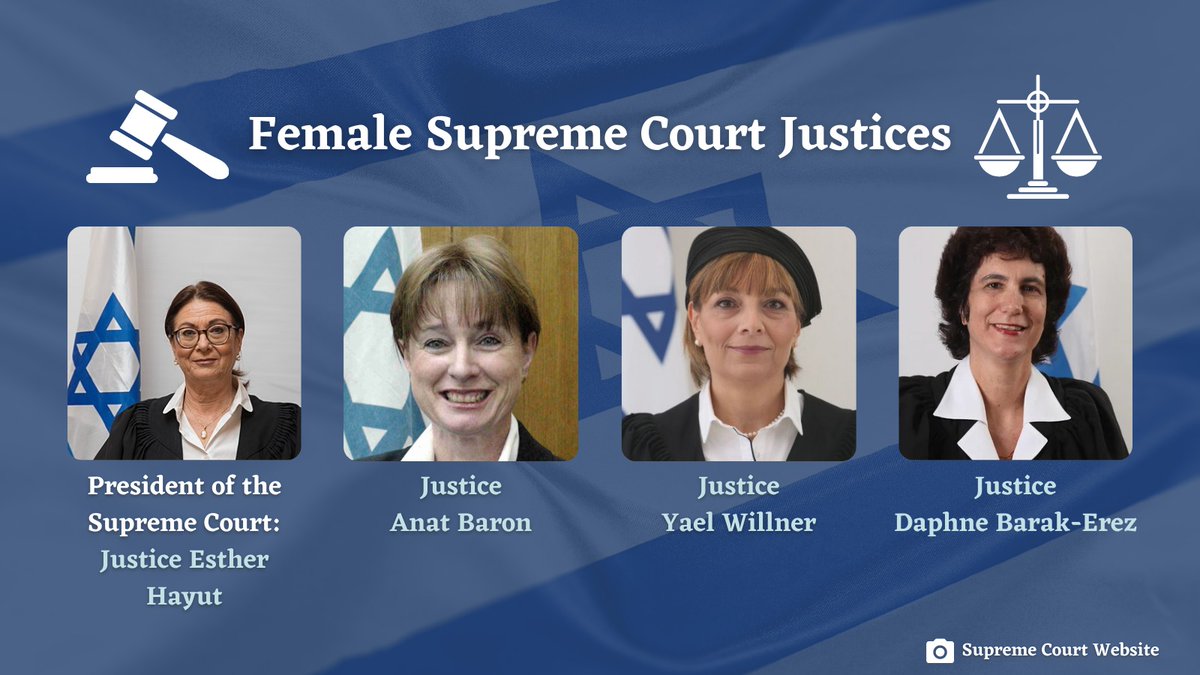On this #InternationalDayOfWomenJudges we celebrate the inspiring women who serve as justices on Israel's Supreme Court and judges across our country 🇮🇱.