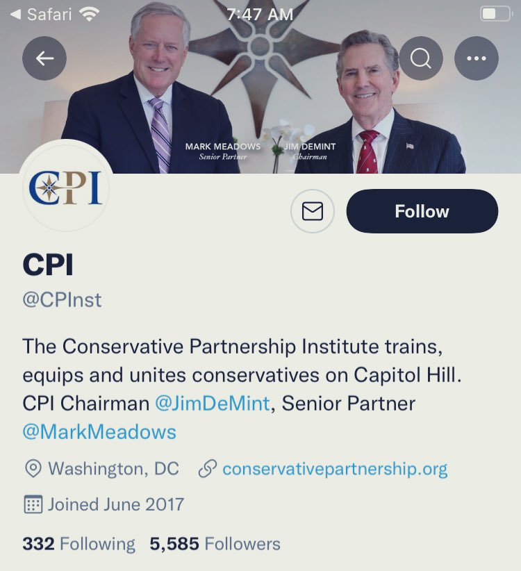 muh_thoughts's tweet photo. Mark Meadows on your staff isn’t a good look @CPInst
#FireMarkMeadows #VoterFraud https://t.co/Lq25es66vU