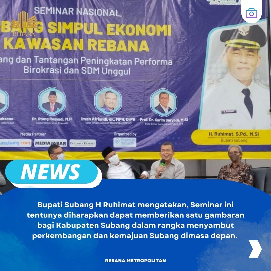 RebanaMetropol's tweet photo. SUBANG- Sambut Perkembangan Industri dan Metropolitan Rebana, Bupati Subang H Ruhimat buka secara langsung Seminar Subang Simpul Kawasan Rebana di Ballroom Sawala Ageung Fave Hotel Subang, Selasa (4/1).

#rebanametropolitan 
#subang https://t.co/jVhXT69JYL
