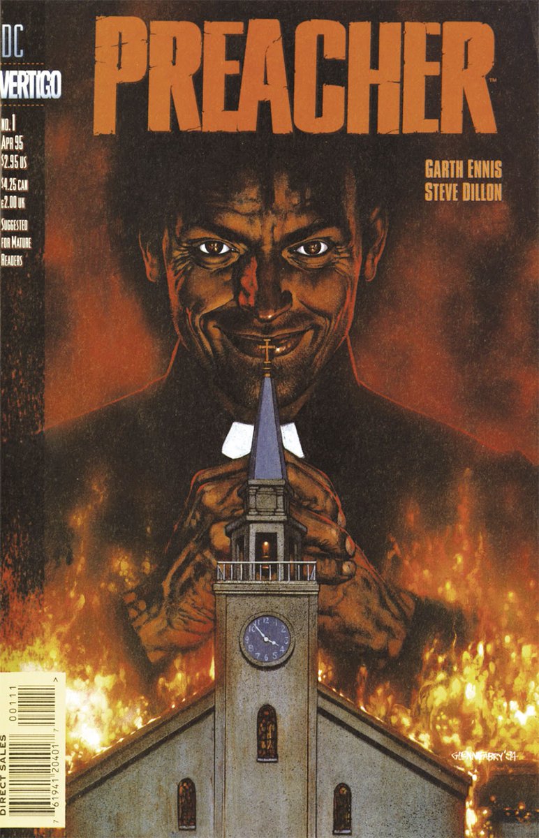 comixmenpodcast's tweet photo. #Jueves de #PrimerasApariciones Hoy #Preacher en Preacher No. 1 con fecha de portada de abril de 1995.
Creadores: #GarthEnnis y #SteveDillon
#JesseCuster #Tulip #Cassidy #Genesis #SaintOfKillers #Vertigo https://t.co/nam7PSgYXy