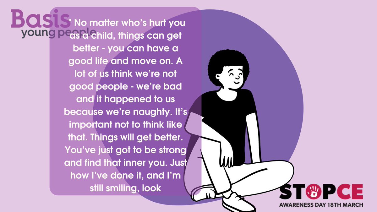 basis_yp's tweet photo. " No matter who’s hurt you as a child, things can get better - you can have a good life and move on..."
#CEAHasntGoneAway #CEADay2022 #CSEAwarenessDay
4/5 https://t.co/9XSh3WCUgD