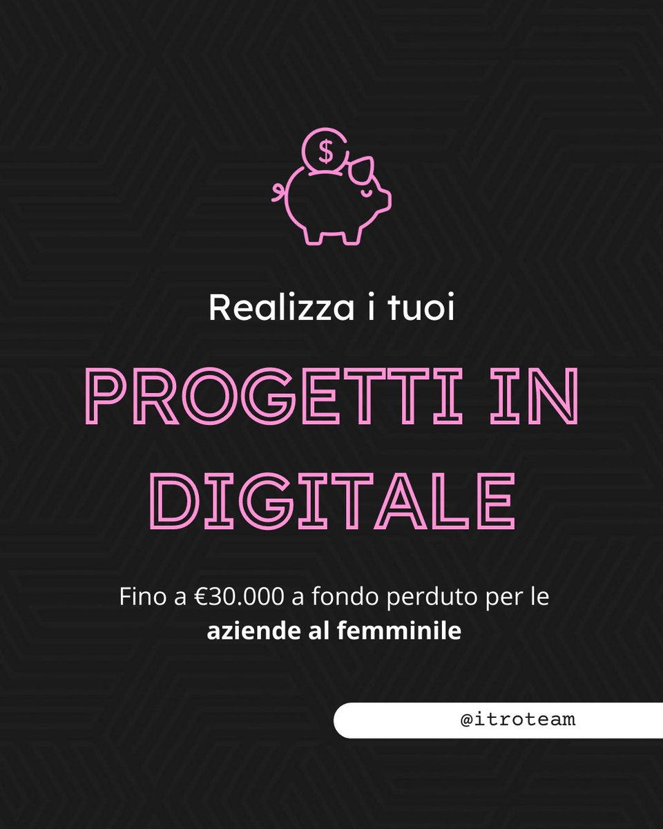 TarquiniLab's tweet image. Realizza oggi i tuoi #progetti in #digitale ! 💡
Approfitta dei #finanziamenti a fondo perduto fino a €30.000 euro messi a disposizione per supportare i percorsi di #innovazione delle micro, piccole e medie #imprese femminili. ♀️ 
Contattaci e proponici la tua idea!