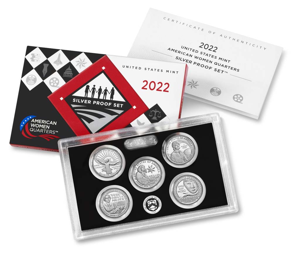 Westminstermint's tweet image. American Women Quarters 2022 Proof Set
These five new quarters released by the U.S. Mint honor remarkable women. These coins have a gleaming proof strike and were struck at the San Francisco Mint.  #proofsets
