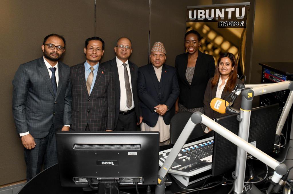 Ubuntu Radio DSTV888 (@ubunturadioza) on Twitter photo EARLIER: H.E. Mr Bharat Raj Paudyal, the Foreign Secretary of Nepal graced Ubuntu Radio studios following the signing of the Declaration of Intent of Cooperation with SA <a href="/DIRCO_ZA/">DIRCO South Africa</a> EARLIER: H.E. Mr Bharat Raj Paudyal, the Foreign Secretary of Nepal graced Ubuntu Radio studios following the signing of the Declaration of Intent of Cooperation with SA <a href="/DIRCO_ZA/">DIRCO South Africa</a>