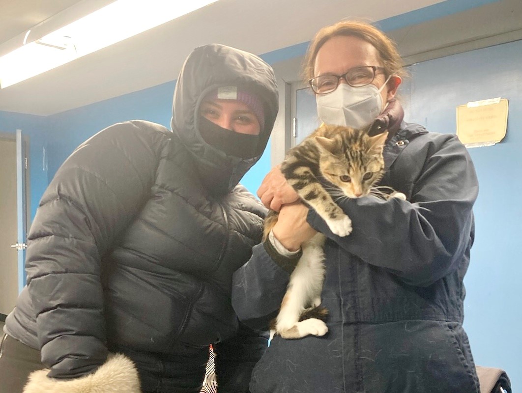 FAL_GovNL's tweet photo. FFA is offering rabies vaccination clinics for domestic pets in Nain today, March 10 &amp; in Natuashish on March 12-14. Ocean Wyatt brought Tibby to meet Dr. Beverley Dawe in Nain. Vaccinating cats &amp; dogs is one of the best ways to prevent the spread of rabies. @OLA_GovNL @#GovNL https://t.co/LKX67KRHUc