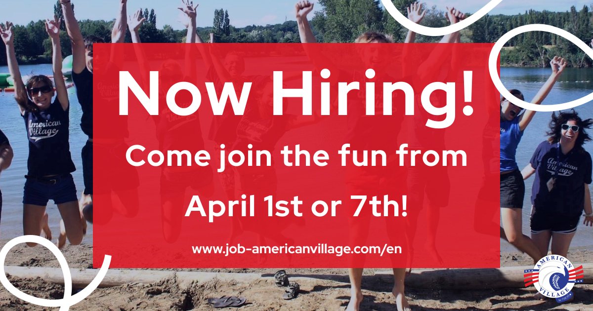 AmvilRecruit's tweet photo. We are filling positions for our camps starting April 1st and 7th! If you are available and interested, apply online today! #amvilisfun #springcamps #workinfrance #englishlanguagejobs

https://t.co/3QeMbDbk6N https://t.co/MawjaV2kbl