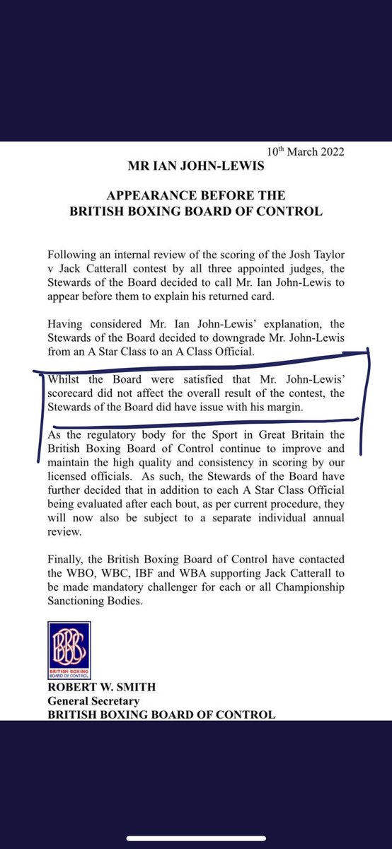 PaulSmithJnr's tweet photo. This is the problem. Anyone satisfied with that scorecard need to be also downgraded or removed from their position. The scorecard DID affect the overall result. If IJL had scored it competently then the right man would have won. Catterall didn’t win only 4 rounds. Satisfied?🤷🏻‍♂️😂 https://t.co/1Krp33bK9s