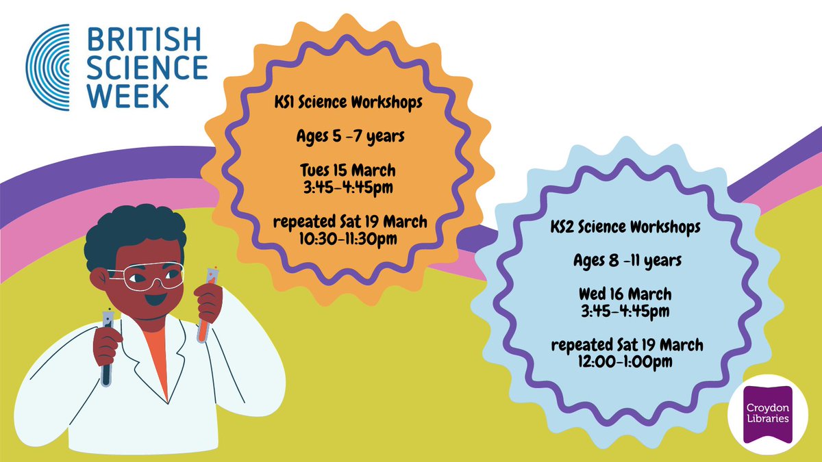 Croydon Libraries (@croydonlibs) on Twitter photo Celebrate #BritishScienceWeek2022 by joining us for these fun filled workshops. Experiment with stretchy slime and learn how to make seed bombs and much much more! Please contact #CroydonCentralLibrary to book your free space. ow.ly/8g3I50IfWs3 #BSW22 <a href="/ScienceWeekUK/">British Science Week</a> Celebrate #BritishScienceWeek2022 by joining us for these fun filled workshops. Experiment with stretchy slime and learn how to make seed bombs and much much more! Please contact #CroydonCentralLibrary to book your free space. ow.ly/8g3I50IfWs3 #BSW22 <a href="/ScienceWeekUK/">British Science Week</a>