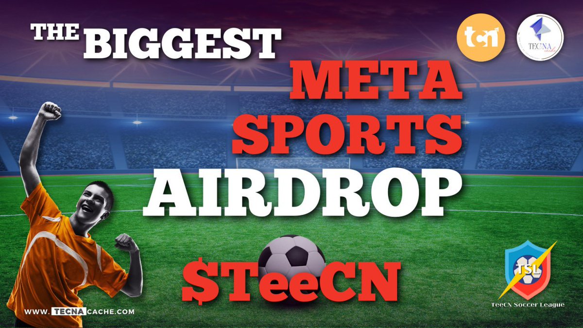 TecnaCache's tweet photo. 💧The Biggest #Airdrop 💲TeeCN

Tecna Cache is the Largest Sports Metaverse.

$TeeCN Token is the native token for entire Tecna Cache Sports Metaverse, Tecna "#NFTs Mall" and TeeCN Ecosystem.

#TeeCN Ecosystem consist of following projects: https://t.co/SoMi5c81vY