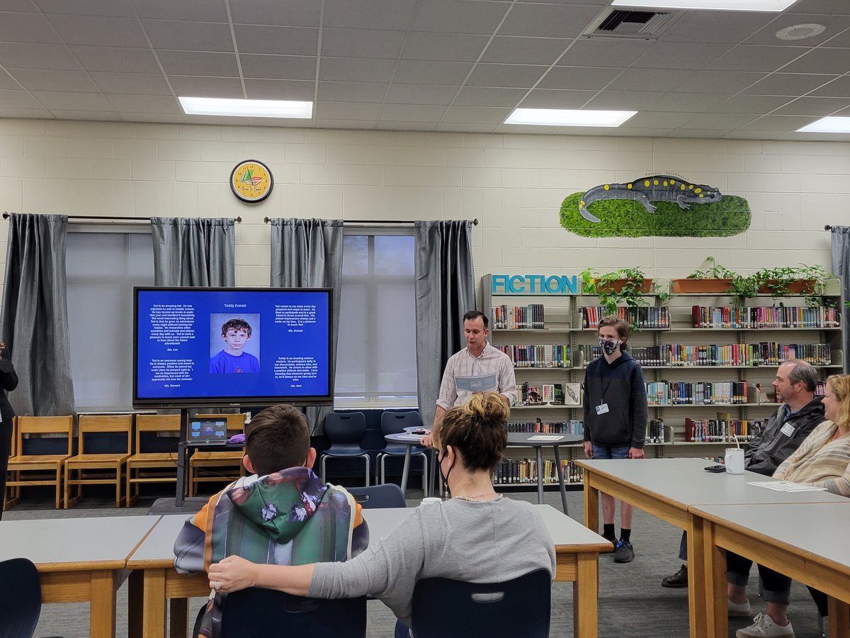 MomOfMischief's tweet photo. Look who was recognized this morning for being an awesome student. @MrsAndersen308 and @mrsG_learns this is 100% your accomplishment, too, as you helped shaped this young boy and prepare him to succeed in middle school. https://t.co/NXDjsVM7UY